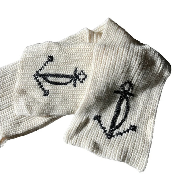 J. Crew NWOT Unisex Wool & Angora Nautical Scarf - Picture 4 of 10